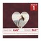 Dark Red Suede Mat Board for 6x6 Frames - Heart Opening for 3x3 Photos